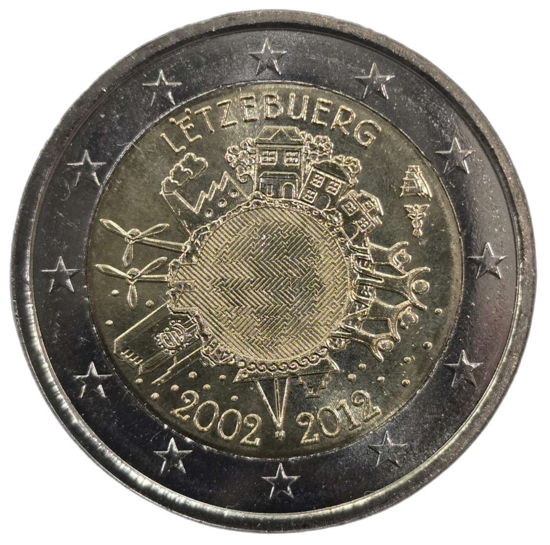 2 euros conmemorativa Diez años del Euro